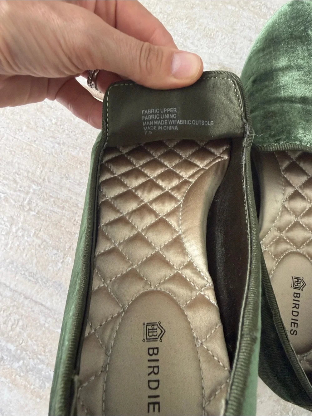 Birdies The Starling velvet flats 7.5